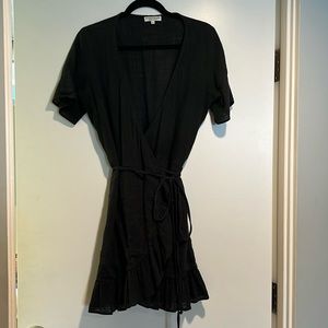 Black Lady and the Sailor cotton / linen blend wrap dress